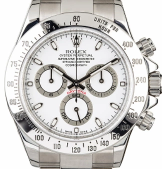 Aaa replica Daytona Dial Case Stainless Rolex Tachymeter Steel White Lady 0527
